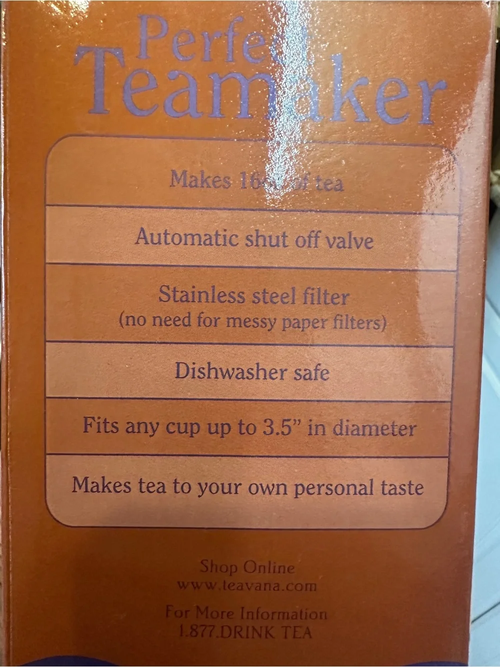 NEW in Box- Teavana Perfect Teamaker Tea Mug - Clear with Black Lid
